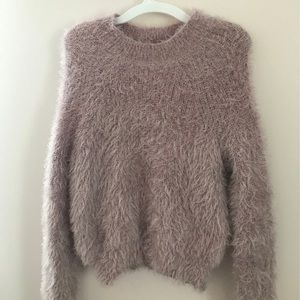 Fuzzy cozy dusty pink sweater